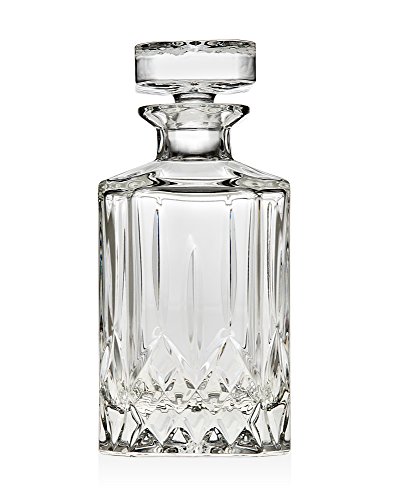 Trinkware Cranford Whisky Decanter – Square Whiskey Decanter With Stopper - Lead-free Dishwasher