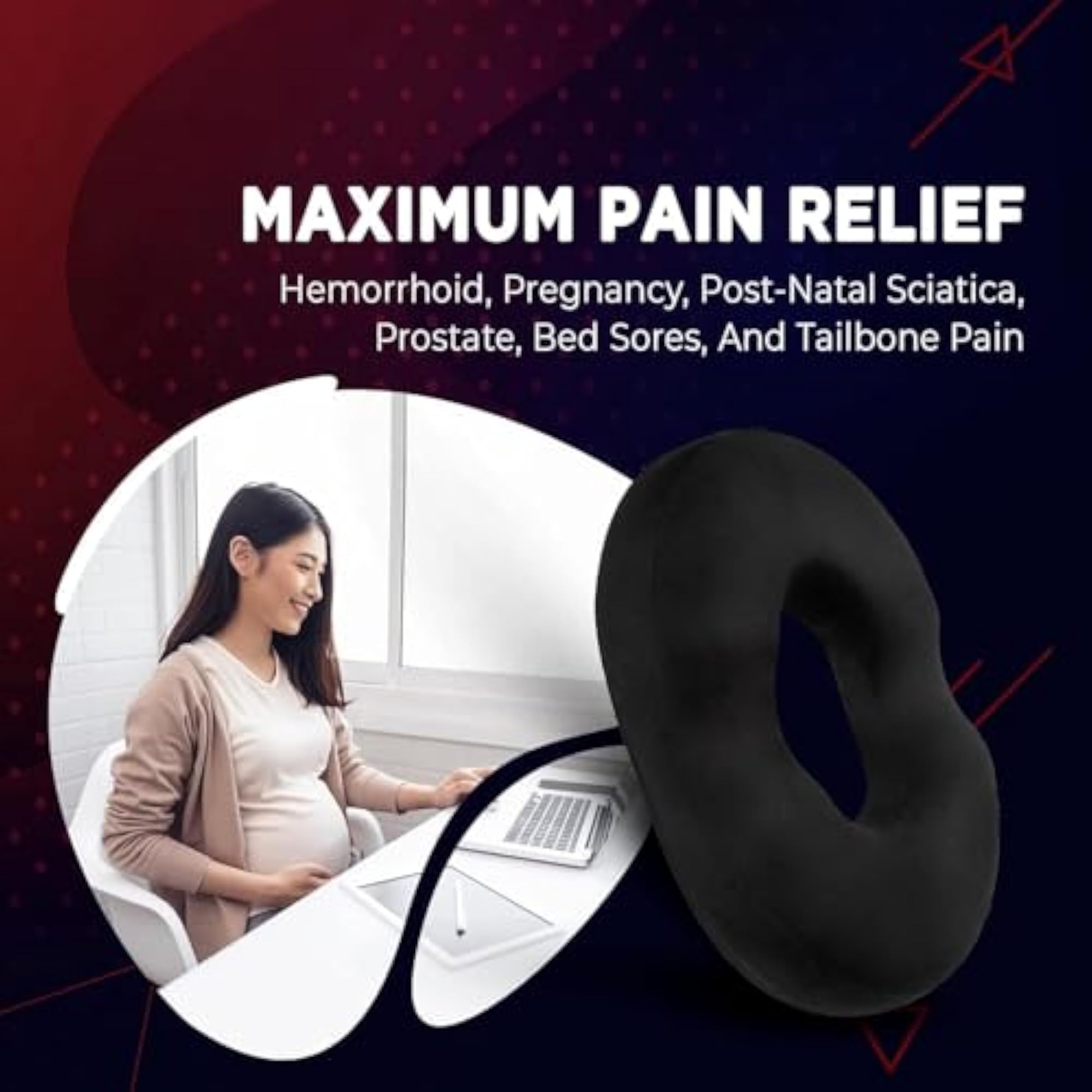 Donut Pillow with Coccyx Support Shape, Orthopedic Cushion