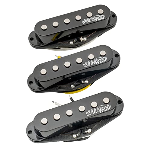 Wilkinson M Series High Output Alnico 5 ST Single Coil Pickups Set for Strat Style Electric Guitar, Black