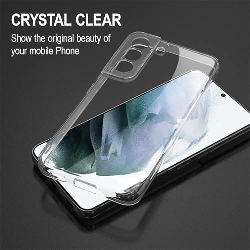 Image of CEDO Samsung Galaxy S21 FE (5G) Clear Case | Soft Flexible Slim-Fit | Full Body 360 Protection Shock Proof TPU Back Cover (Transparent)