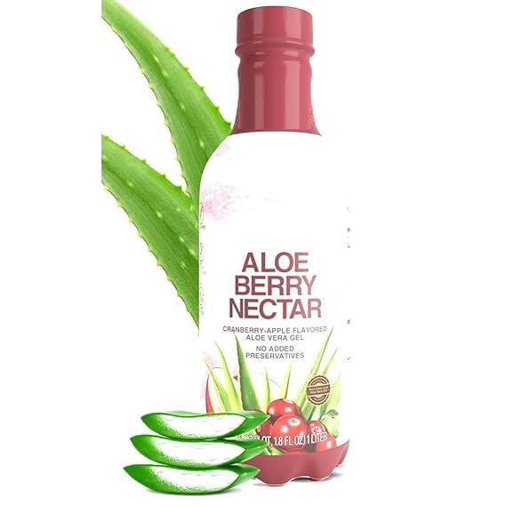 Aloe Berry Nectar, 90.7% Pure Aloe Vera Gel with Cranberries and Apples, No Added Preservatives, Herbal Supplement, Liquid Form, 1L-picture-22