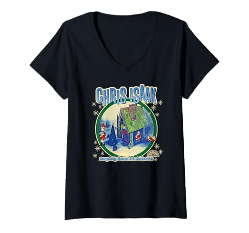 Femme Sun Records X Chris Isaak Tout Le Monde Sait Que C'est Noël T-Shirt avec Col en V