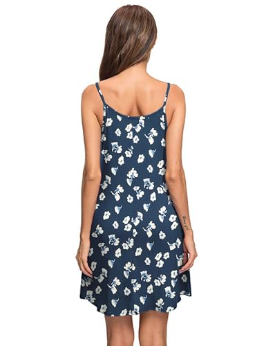 Image of MISFAY Women's Summer Spaghetti Strap Casual Beach Cover Up Dress with Pockets