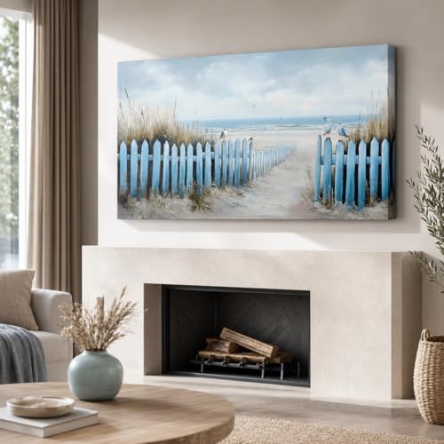 Wall Art for Living Room Large Beach Oil Painting Ocean Sea Bird Seagull Canvas Artwork Framed Ocean Themed Artwork Seascape Coastal Picture for Office Bedroom Decor 30"x60"(75CMx150CM) by SHYART - Image 3