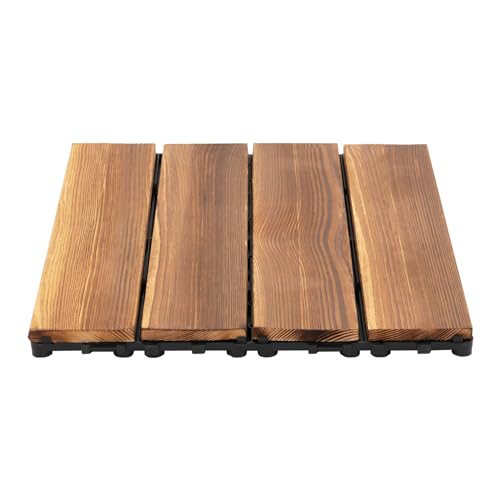 36 PCS Interlocking Wood Flooring Tiles(11.81x11.81in) - Camphor Pine Wood,