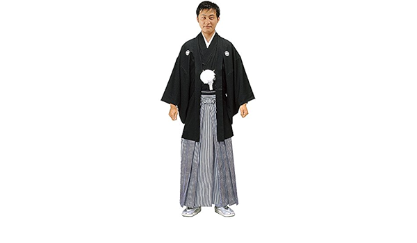 [京のみやび] 男物着物 黒紋付袴セット 国産生地使用