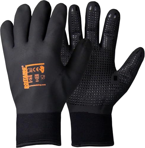 ROSTAING Handschuhe WINTERPRO - Ein Paar Arbeitshandschuhe - Schwarz - Winter - Ideal für Arbeiten in nassen und kalten Umgebungen - Wasserdicht - Komfort - Kältebeständig