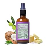Grounded Labs Beef Tallow Sunscreen Spray, Grounded Grass Feed Beef Tallow Sunscreen Dayglow Moisturizing Sunblock, with Zinc Oxide & Coconut Oil for Body & Face (1pc)