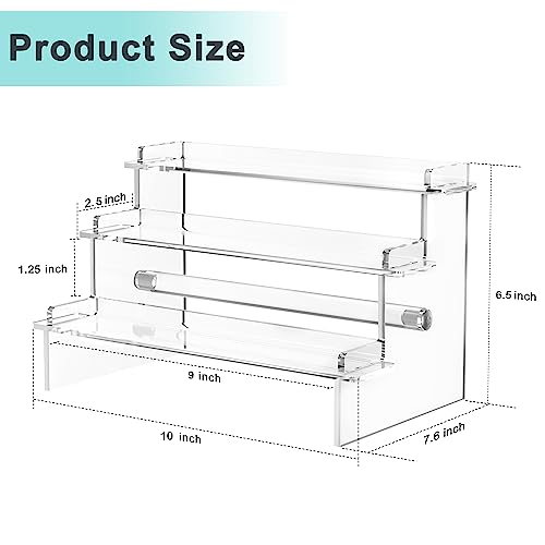 Meteou Acrylic Display Risers, 9.5'' Perfume Organizer Clear Riser Compatible With Funko Pops, Nendoroids, Action Figures, Cupcake Stand Lotion Holder Skincare Organizer Tiered Display Table Stand #TOP7