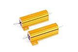 LM YN 50 Watt 1K Ohm 1000 Ohm 5% Wirewound Resistor Electronic Aluminium Shell Resistors Gold Suitable For Inverter, LED lights, Frequency Divider, Servo Industry And Other Industrial Control