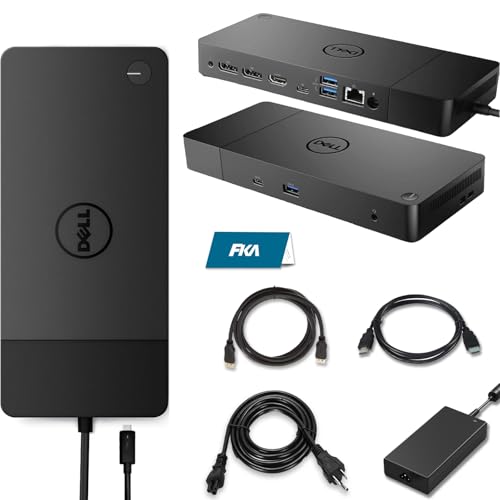 Dell WD19TBS Thunderbolt Dock 180W Dell Docking Station with HDMI/Dual DisplayPort Dual Monitor Support Bundle with HDMI/DP Cables (Renewed)