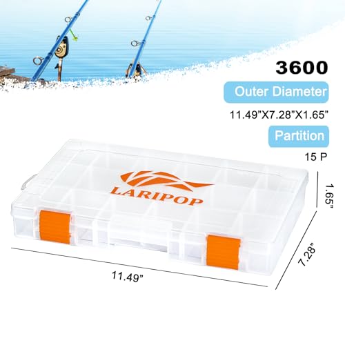 Fishing Tackle Box Set - 4 Adjustable Divider Trays for Anglers