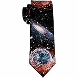 Yekiua Spiral Galaxy Men's Ties Universe Deep Outer Space Awesome Nebula Neck Tie Business Wedding Formal Fashion Necktie