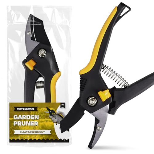 Instalguru Sécateur à Enclume 200 mm Coupe-Branches Compact pour Plantes Fleurs Arbustes et Rosiers Broussailles Branche Ciseaux de Jardin Professionnel Solid
