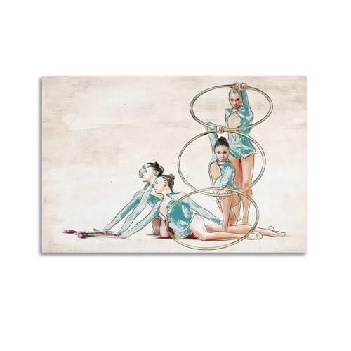 WGJYMX Poster da parete su tela con illustrazione di figure di ginnastica artistica e sportiva, decorazione moderna per camera da letto, 20 x 30 cm