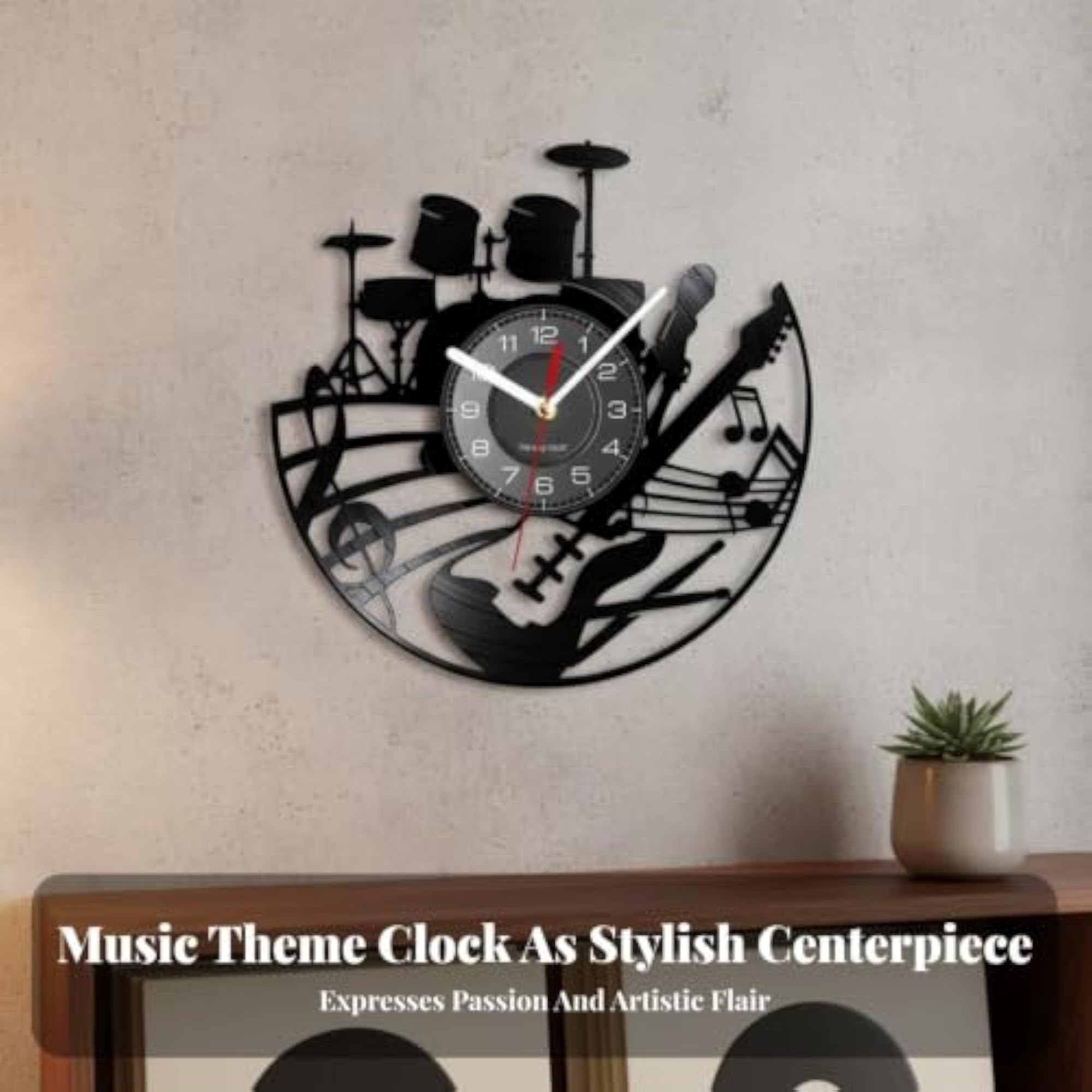 Vinyl Records Wall Clock, Unique Gift for Music Lovers