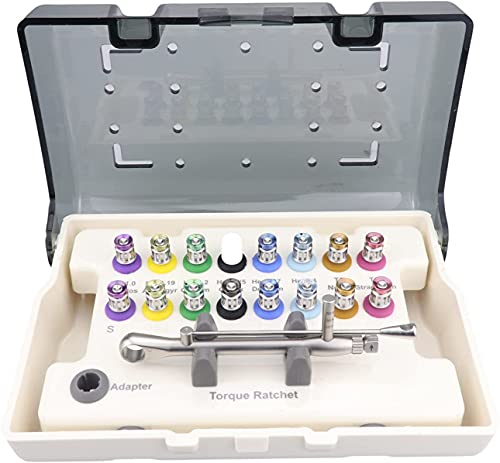 BoNew 16pcs Universal Den~tal Implant Screw Drivers Repair Tool Kit Screwdrivers Colorful Prosthetic Kit Torque Wrench Set