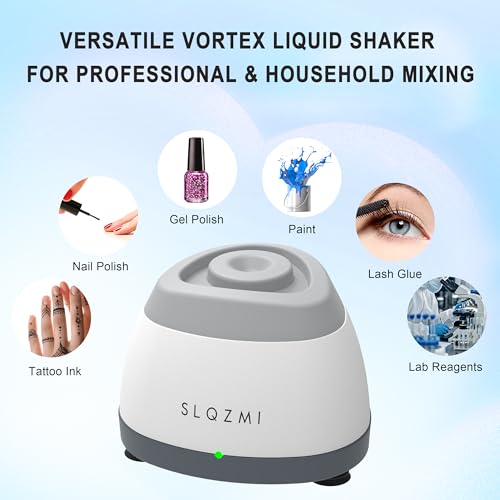Mini Vortex Mixer, Nail Polish Shaker, Paint Shaker & Paint Mixer for Gel Polish, Acrylic Paints, Eyelash Adhesives, Tattoo Ink, Lab Vortex Mixer for Centrifuge Tubes and Test Tubes (Grey)