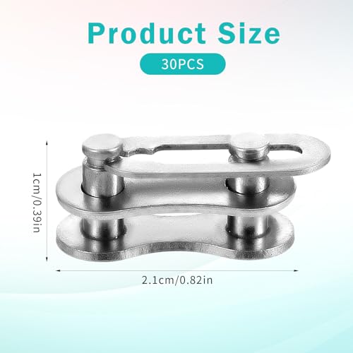 AOZUO 30 Set Bike Chain Master Link, Single Speed Bicycle Missing Link Bike Chain Link Connectors Repair Parts for Mountain Bike BMX Bike Motorcycles (Silver) - Thumbnail 4