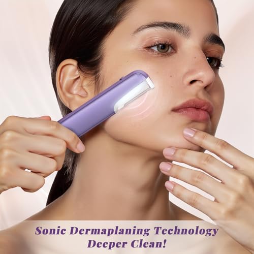 Galtxen Dermaplaning Tool for Women - Facial Exfoliation & Peach Fuzz Hair Removal with Rechargeable Sonic Edge Technology, 10 Refill Blades by Galtxen - Image 3