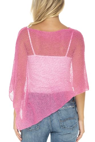 Image of SHU-SHI Womens Sheer Knit Poncho Shrug Lightweight Cover Up One Size Fits Most