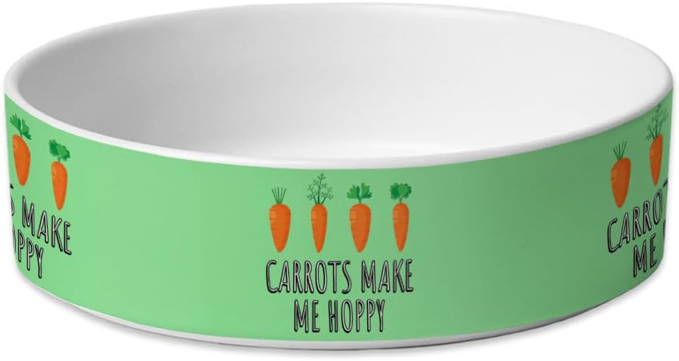 Carrots Make Me Hoppy Pet Bowl - Items for Carrot Lovers - Items for Pets