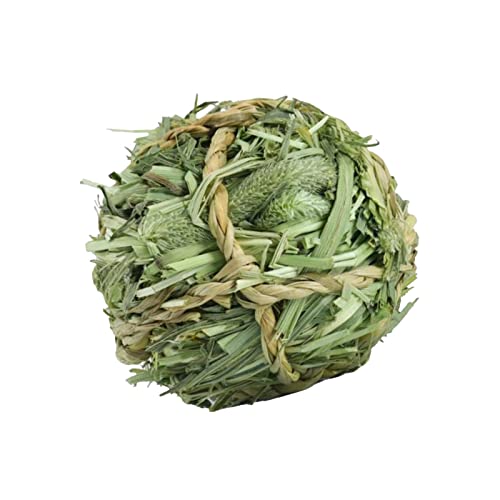 Baoblaze Brinquedo de mastigar de coelho Timothy Grass bola de feno para animais pequenos brinquedos