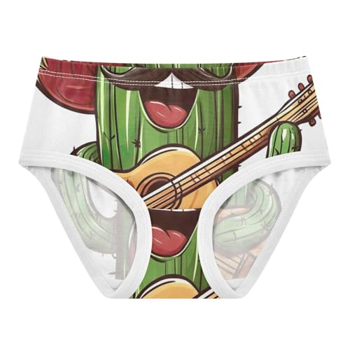 Funny Cactus Guitar Player Cute Panties Girl Toddler Underwear Floral Cotton Animals Briefs Undies Kids 2t