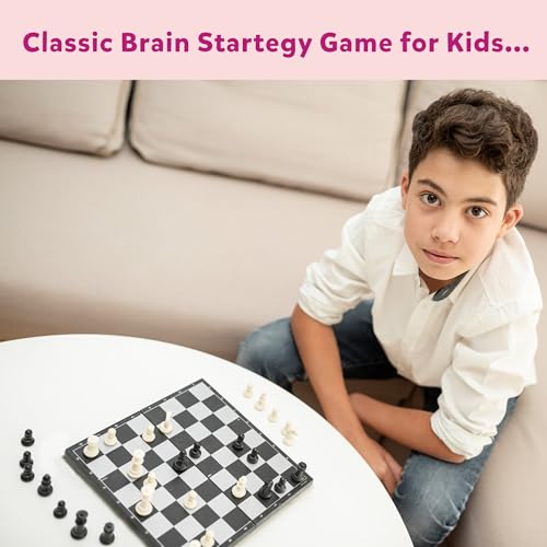 Image of Magnetic Chess Board Game Set for Kids & Adults | Educational & Foldable Chess Board (14 inch x 14 inch) | Travel Board Game Toys | Perfect for Gifting | Strategy & Mind Game for Kids