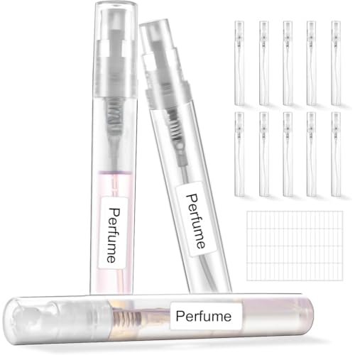 ZKGYUS 10 Pezzi Flaconi Spray, 10 ml Bottiglia Spray, Flacone Spray Vuoto, Plastica Trasparente Flacone Spray, Bottiglia Spray Vuota, per Liquido Viaggio Cosmetico