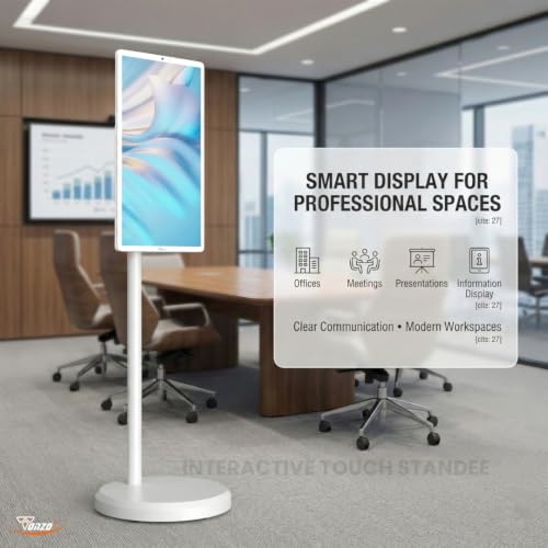 Image of TONZO 27 inch Movable Digital Standee | Smart Touch Screen with Wireless Display | 6GB RAM 128GB ROM | 360 Rotatable | Built-in Battery | Android 14 (27 inch)