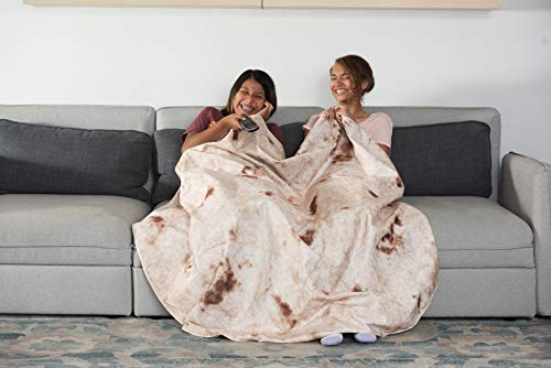 Zen Life The Original Burrito Blanket - Wrap Yourself Up As A Giant Human Burrito - Tortilla Taco Round Beach Towel For Kids Or Adults #TOP2