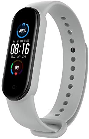KOMI 2 PACK Watch Straps compatible with Xiaomi mi band 6/mi Band 5, Women Men Silicone Sports Replacement Band Fitness Bracelets