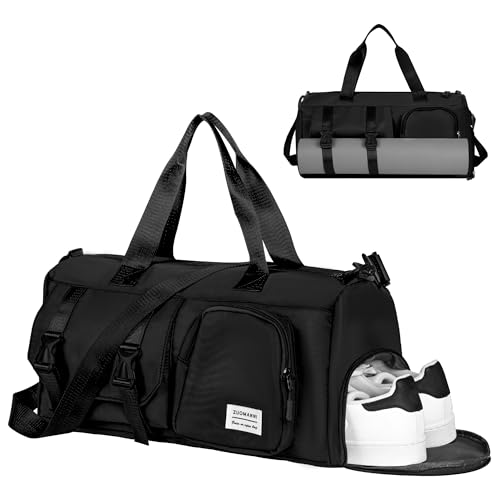 Siudaro Small Gym Bag for Women, Waterproof Travel Duffle Bag Carry On Weekender Bag with Shoe Compartment & Wet Pocket, Tote Bag for Travel, Workout, Sport
