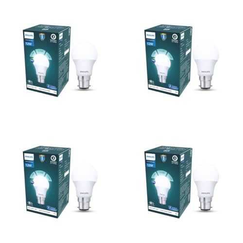 Image of Philips 12W Dimmable LED Bulb | Cool White 6500K | B22 Base | Adjustable Brightness LED Light | Energy Efficient & Versatile Lighting | Pack of 4