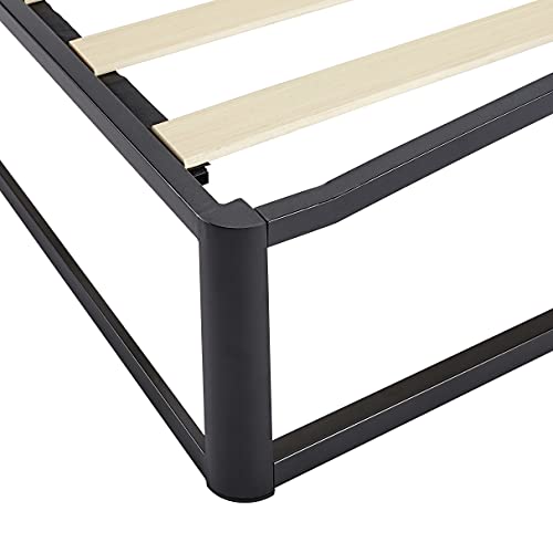 Amazon Basics Metal Platform Bed Frame With Wood Slat Support, 10 Inches High, Twin, Black #TOP2
