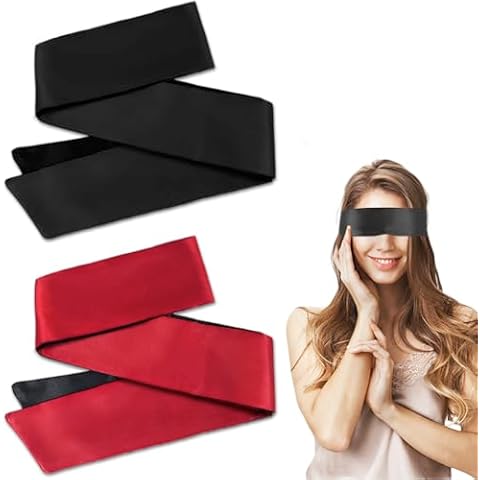 2pcs Silk Satin Blindfold for Women Eye Mask Soft Sleep Mask Adjustable Eye Cover Travel Nap Night Sleep Valentine's Day Gift Christmas Comfortable Sleeping Blind Fold 155cm / 62in Cover