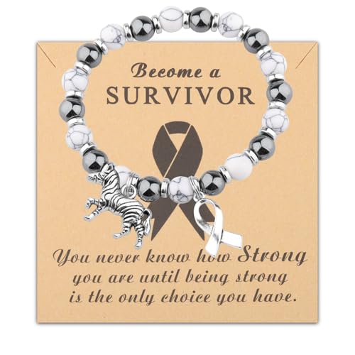 Gzrlyf Rare Disease Awareness Bracelet Zebra Awareness Gift Neuroendocrine Carcinoid Cancer Jewelry Rare Cancer Zebra Bracelet (zebra ribbon bracelet)