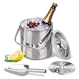 【Excelentes accesorios】: El paquete incluye septa para hielo, pinzas para hielo y pala para hielo; las frutas se pueden enfriar en septa para hielo, y puede usar las pinzas para hielo y pala para agregar o reemplazar cubitos de hielo rápidamente.