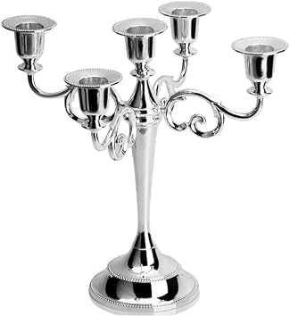 European Retro Five-Headed Candle Holder Home Decoration Candle Holder Restaurant Candlelight Dinner Props Decoration Color B