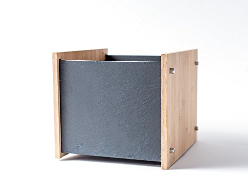 Preisvergleich Produktbild Blumentopf aus Naturschiefer und Holz