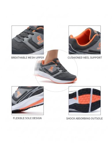 Image of Men's Sports Running Shoes | Lightweight Comfortable Casual Sneakers | Lace-Up Design | Flexible Sole | Sizes 6 to 11