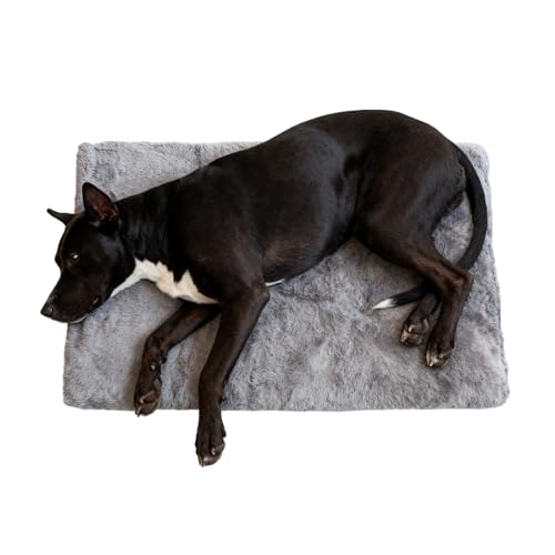 大きなふわふわの犬用ベッド ? 柔らかいぬいぐるみペットラウンジャー、特大の快適な巣、取り外し可能なカバー付きの深い眠りのクッション |中型および大型犬、猫、ラウンジ、床、ソファ、クレート、屋内用の抗不安ベッド