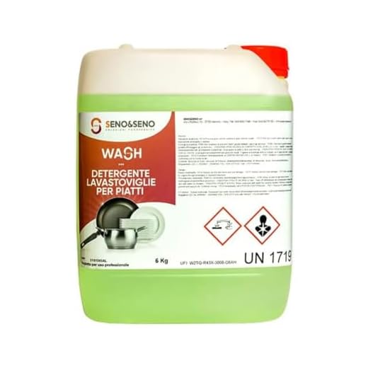 SENO & SENO Detergente Piatti per Lavastoviglie Professionali | Tanica da 6kg per Stoviglie e Bicchieri | Formula Caustica e Alcalina | Controllo Durezza Acqua e Smacchiatura | Uso Intensivo