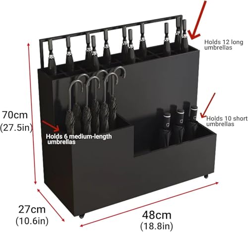 Porte-parapluies multi-compartiments durable avec bac de récupération - 3
