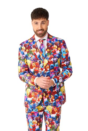 Opposuits Men's Sesame Street Suit - Official Suit - Slim Fit - Including Blazer, Pants and Tie - Multicolor2