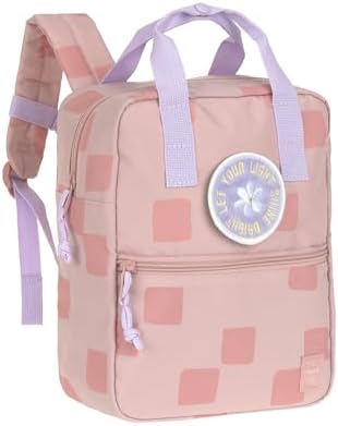 LÄSSIG Kindergartenrucksack Mini Square 7L Pattern Party Rose | 20,5 x 11 x 27 cm, für den Kindergarten, gepolsterte Schultergurte und Brustgurt, wasserabweisend