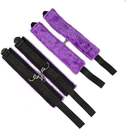Generic SM Games Sex Bed Toys Bondage Rope Kit Restraints BDSM Sex Bondage Set with Handcuffs and Leg Straps Cuffs Restraint Tied Down Arms and Legs Sex Toys for Couple Sweater Yoga 28-CSHK