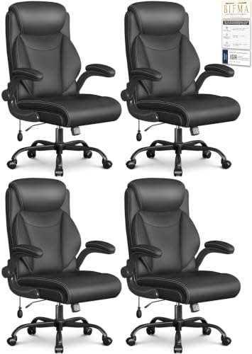 Image of Ergonomic Office Chair,Inflatable Lumbar Support High Back Chair,Black