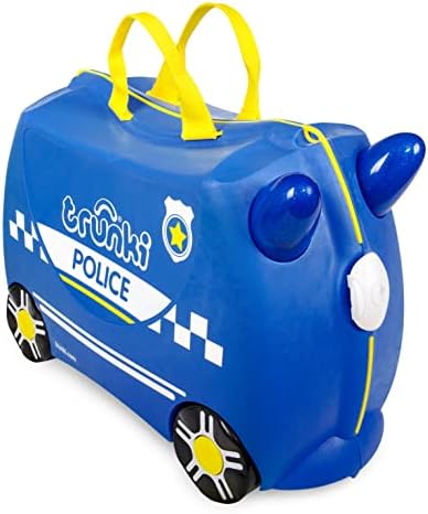Trunki Ride-on Kids Suitcase and Toddler Hand-Luggage: Percy The Policecar (Blue)